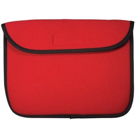 Red Neoprene iPad/Tablet Sleeve, 11.25" x 8" x 1/4". - Picture 2 of 5